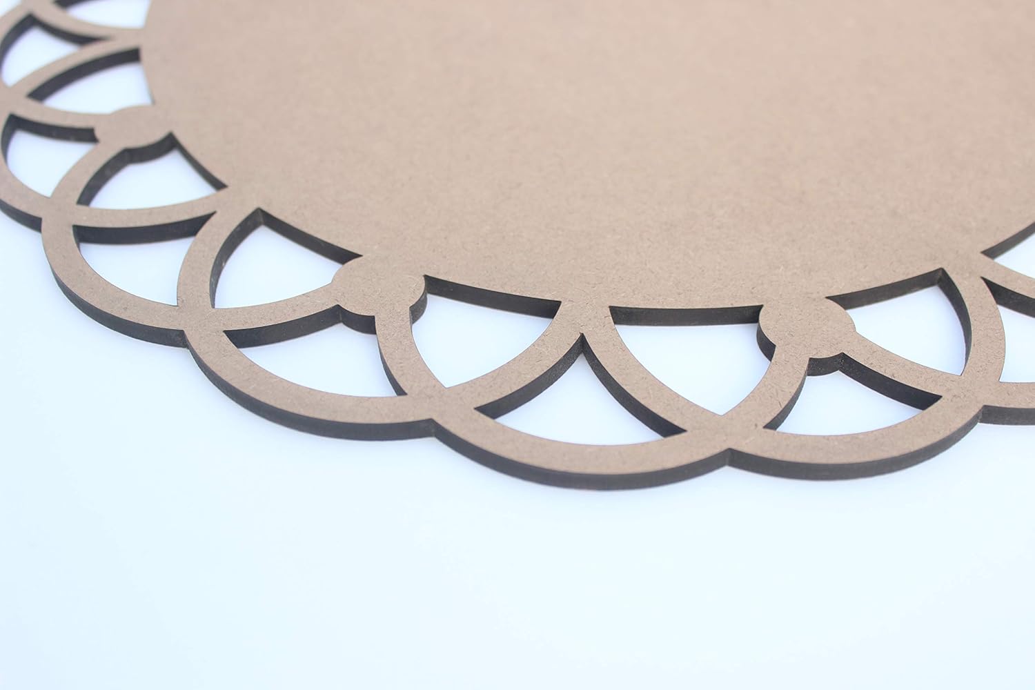 IVEI DIY MDF Ornate Round Placemat - Set 0f 2-Cutwork Painting Wooden Sheet Craft - for Decoupage MDF Plains, Resin Artwork & Decoration