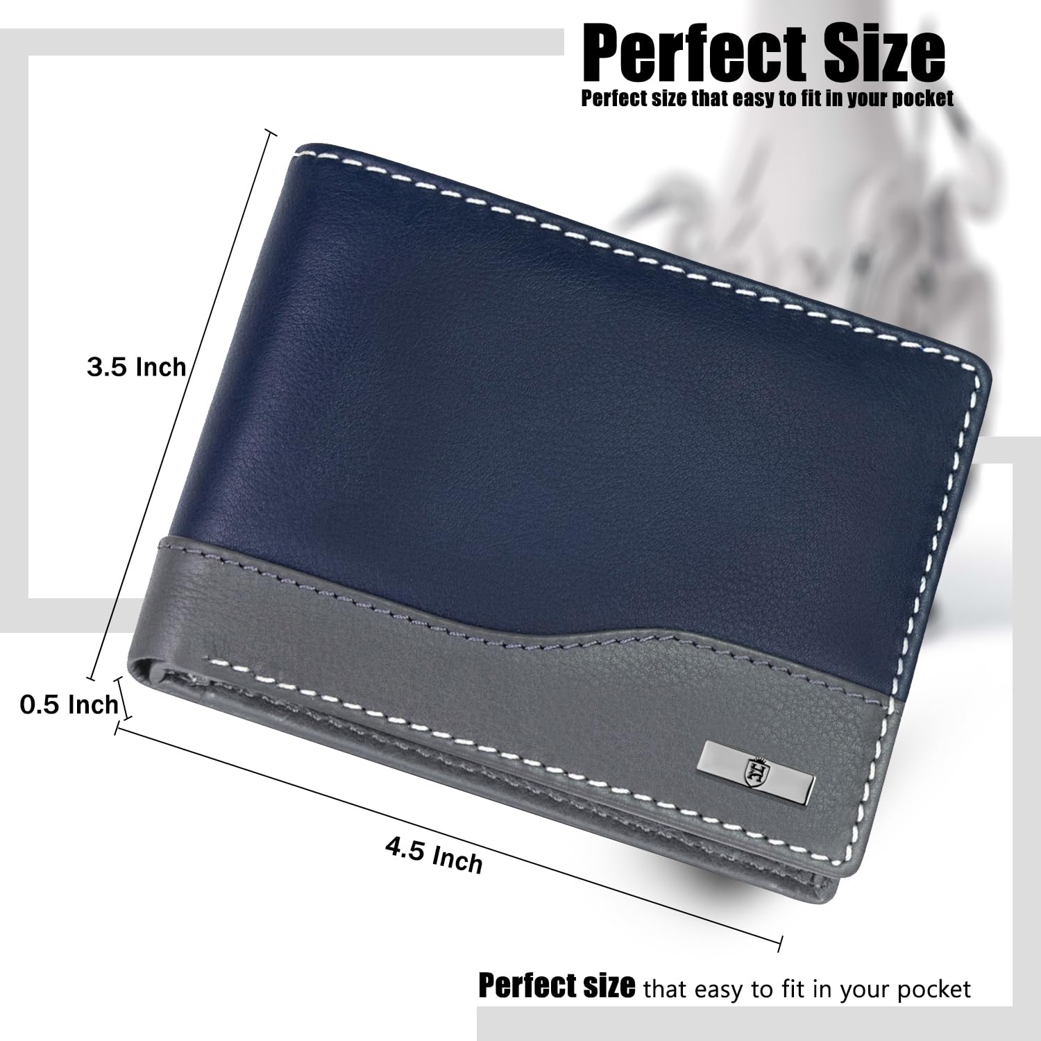 HORNBULL Buttler Navy Wallet for Men | Stylist Mens Wallet with RFID Blocking | Genuine Leather Gift for Mens