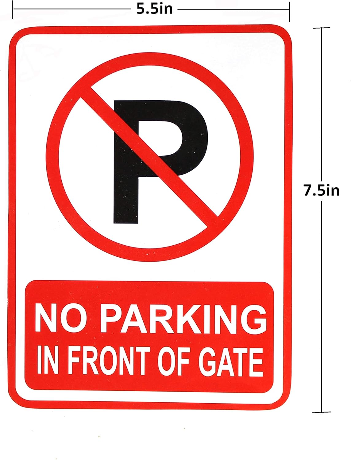 eSplanade No Parking Sign Red & White Sticker Decal - Easy to Mount Weather Resistant Long-Lasting Ink