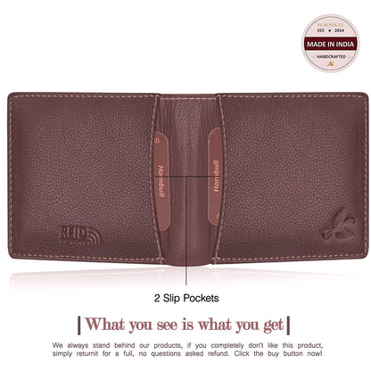 HORNBULL Leather Men's Combo Brown Wallet and Belt | Gift Combo for Men's | Diwali Gift Hamper Set for Men's | Wallets Men's Bw6995