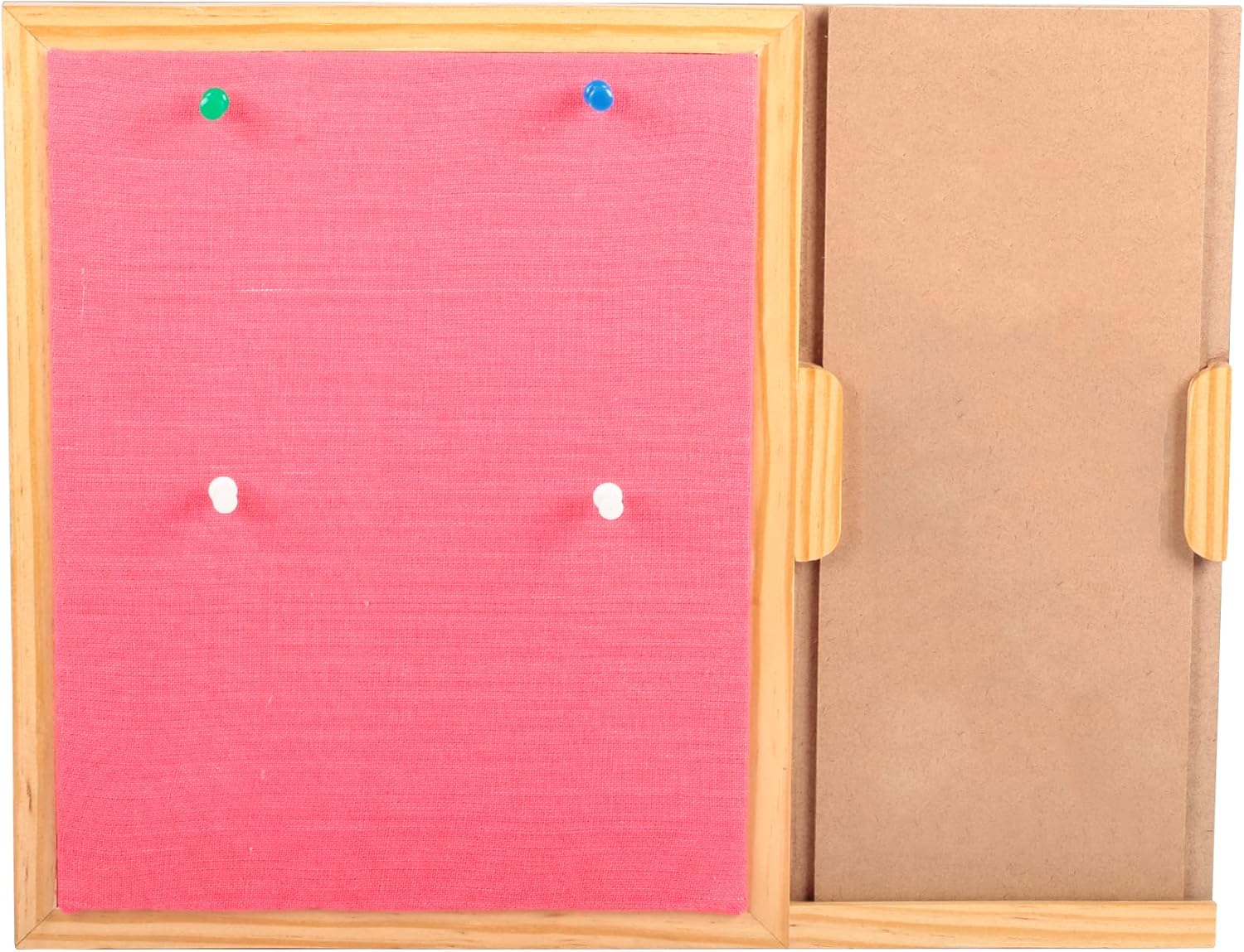 IVEI MDF Wood Rectangular Pin Board/Bulletin Board & Push Pins for Fun Learning Kids Activity, with DIY Panel, Room Decor Notice Display Board, Pink (14x11x1 in)
