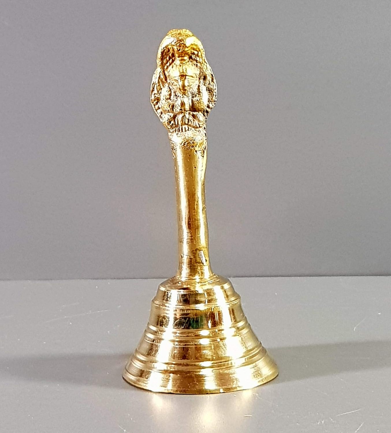 eSplanade - 4.25" Premium Brass Pooja Puja Bell Ghanti, for Poojan Purpose, Spiritual Gift Item, made of 100% solid Brass | Pooja Praying Idol | Home Decor | Brass Decor.