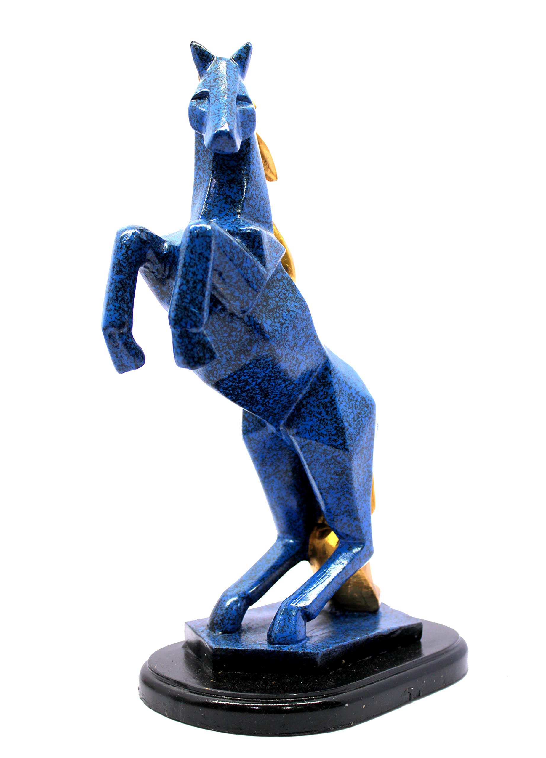 eSplanade Resin Uplifted Legs Horse Rearing Horse Standing Horse Showpiece Sculpture Figurine - Blue - 12" Inches