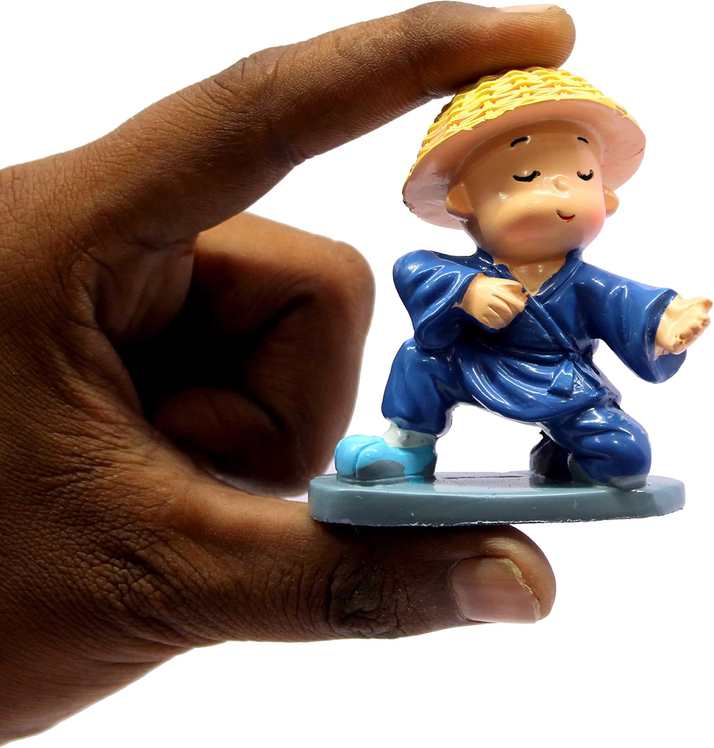 eSplanade Resin Baby Buddha Monk Statues - Set of 4 | Feng Shui Monk Figurine Showpieces | Home DŽcor - Car Dashboard | Multicolour - 2" Inches (Small)