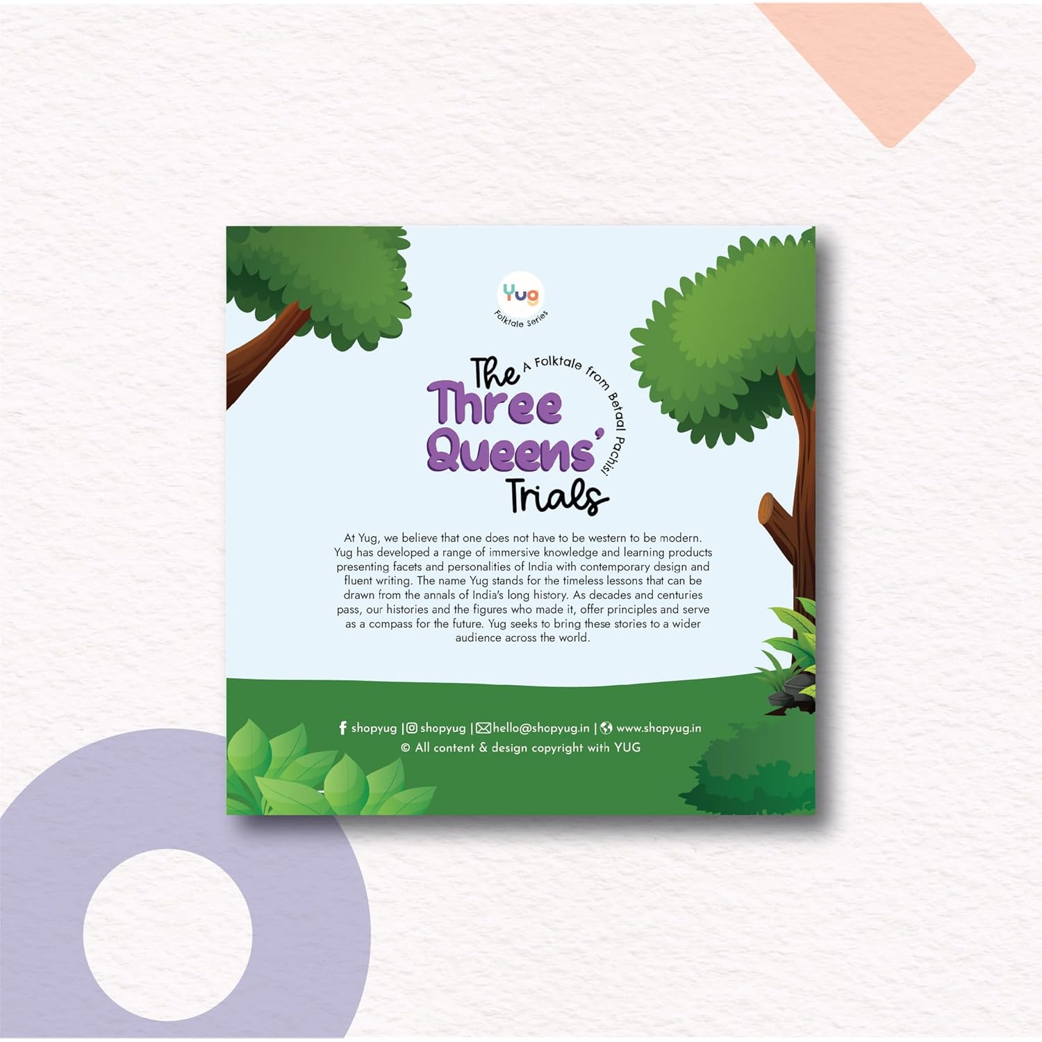 Yug Folk Books: The Queen's Three Trials - Story of Sensitivity! Includes Engaging Activity for Kids. Ages 3 - 8 years. Perfect for Gifts too