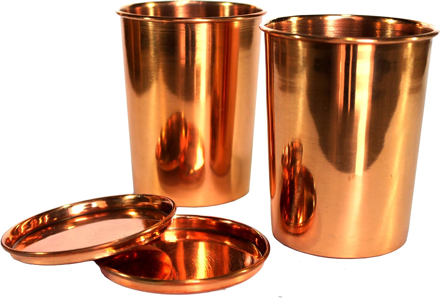 Esplanade Copper Glasses | Moscow Mule Shot | Seamless Copper Glass | Leak Proof, Travel Friendly with Ayurvedic Health Benefits (Glasses Set of 2)