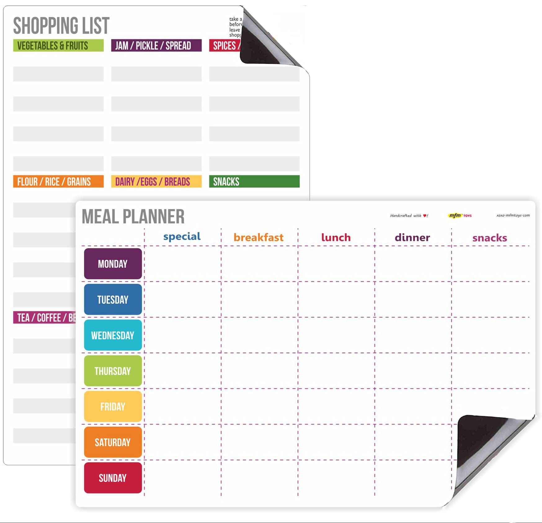 mfm toys fridge magnet write-erase A4 size notepads planners! (Boss lady planner)- Multi color