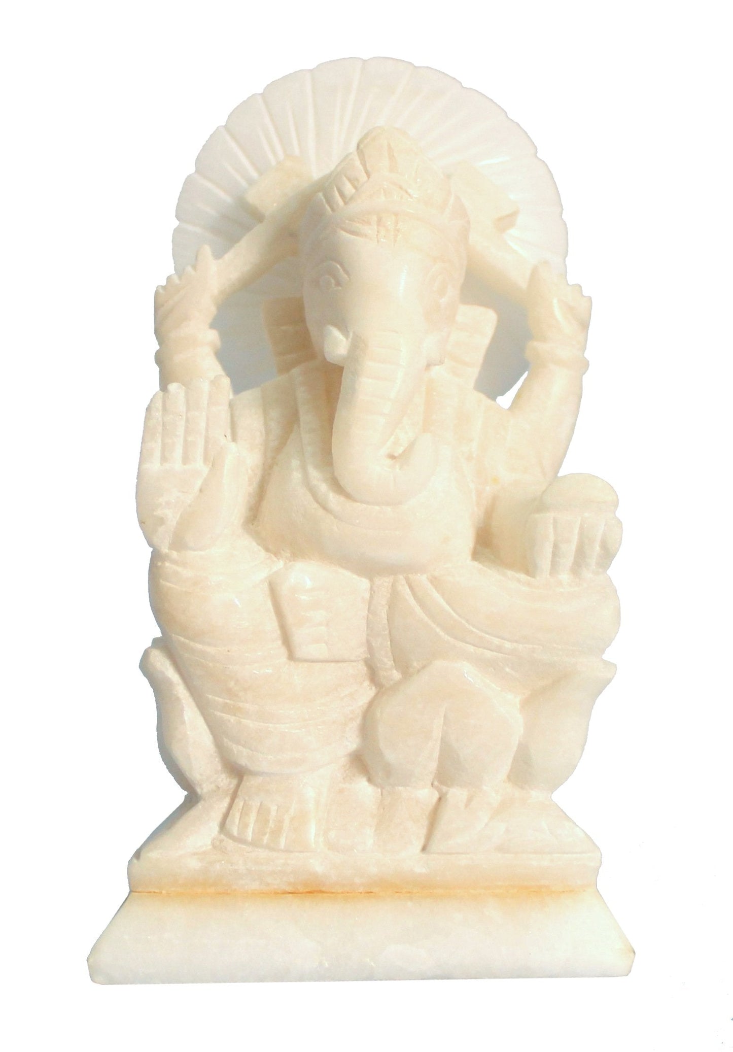 StonKraft 7" White Indian Marble Stone Pooja Puja Ganesh Ganesha Ganpati Ganapati Murti Idol