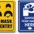 eSplanade  No Mask No Entry and Sanitize Sign Sticker Decal - Easy to Mount Weather Resistant Long Lasting Ink Size (8" x 6")