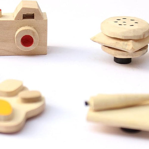 IVEI wooden miniature decorative fridge magnets - wooden handcrafted miniature collection - quirky magnets - budget gifts - set of 6 - for refrigerator.