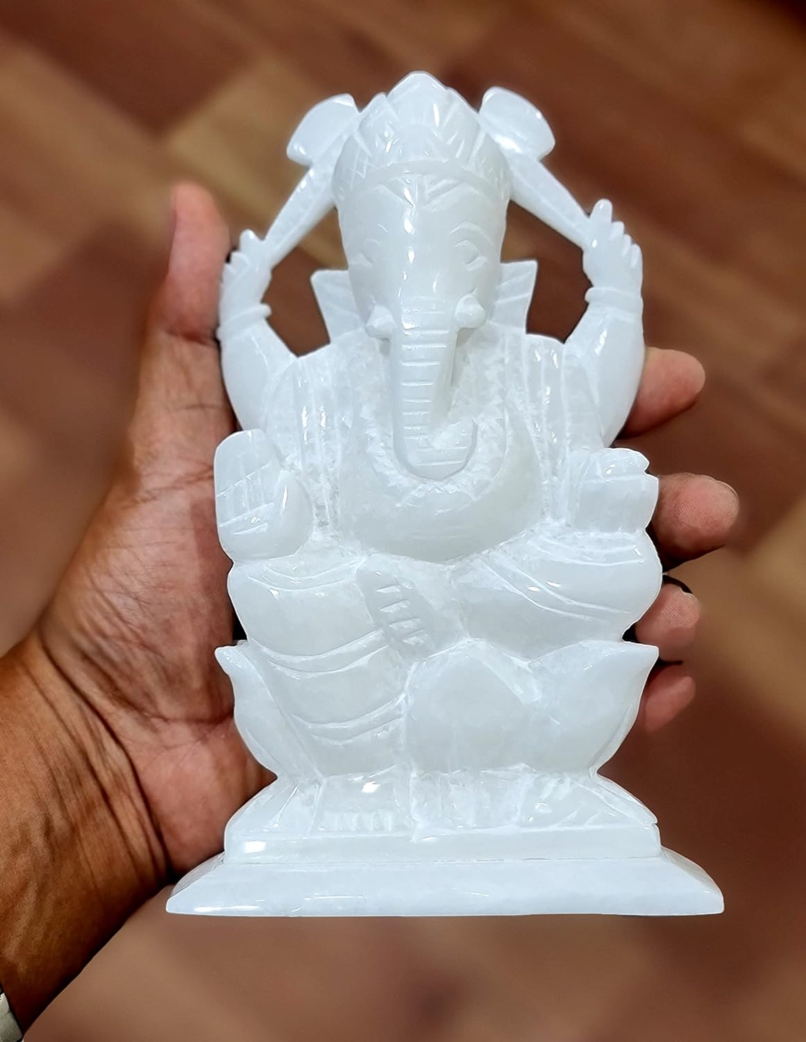 StonKraft - 7" (BIG SIZE) - Ganesh Laxmi Idol - Marble Lord Ganesh Ganpati Ganesha Laxmi Lakshmi Idol, Statue, Murti, Sculpture - Plain & Colourfull