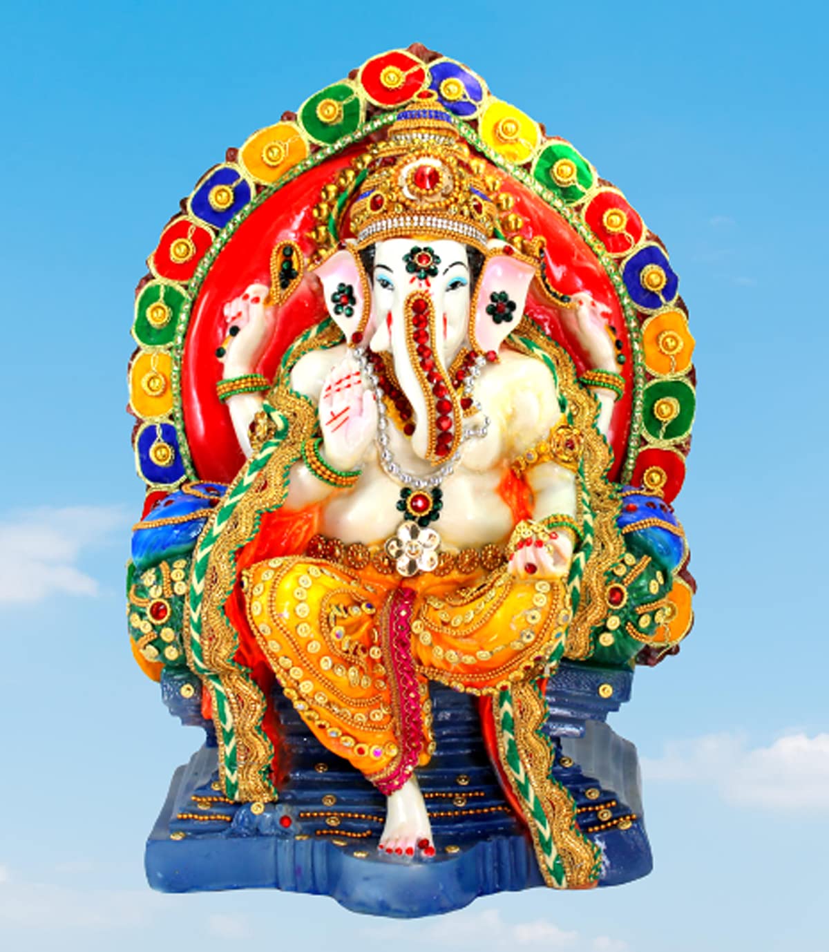 eSplanade Resin Ganesh Ganesha Ganpati Murti Idol Statue Sculpture (13") | Pooja Idols | Home Decor