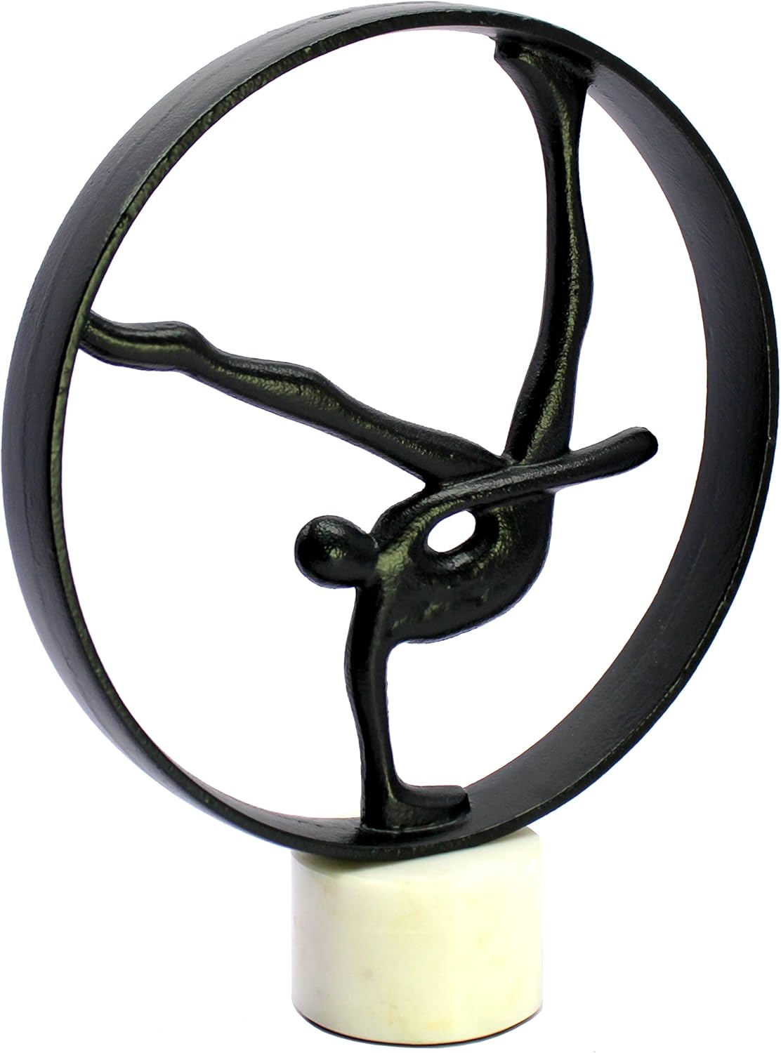 eSplanade Metal Decorative Aerobics Person Showpiece Figurine for Home Decoration - Black - 12" Inches