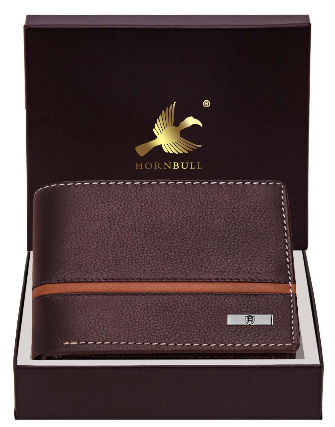 HORNBULL Denial Brown Leather Wallet for Men | Wallets Men with RFID Blocking | Mens Wallet Leather