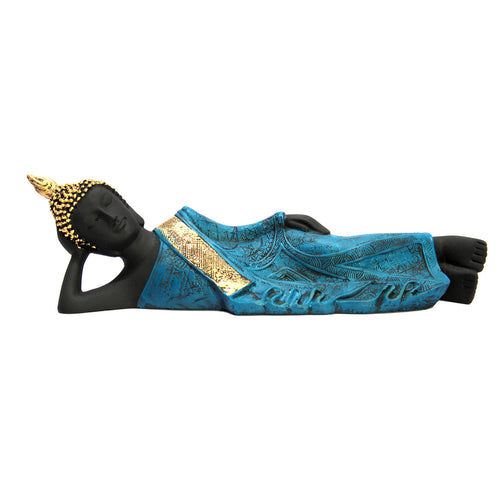 eSplanade Reclining Buddha Statue for Home Decor | Brass Sleeping Buddha Showpiece for Living Room, Meditation, Office Table Desk, Car, Shelf | Tibetan Buddhist Gift | Zen Idol & Figurine | Golden