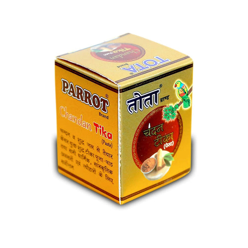 TOTA Natural Chandan TIKA Paste for Puja | Sandalwood Tilak with Kesar | Roli, Kesar, Orange Sindoor, Kaleva