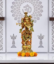 eSplanade Brass Radha Krishna Kishan Murti Idol Statue Sculpture | Pooja Idols | Home Decor (18 Inch)