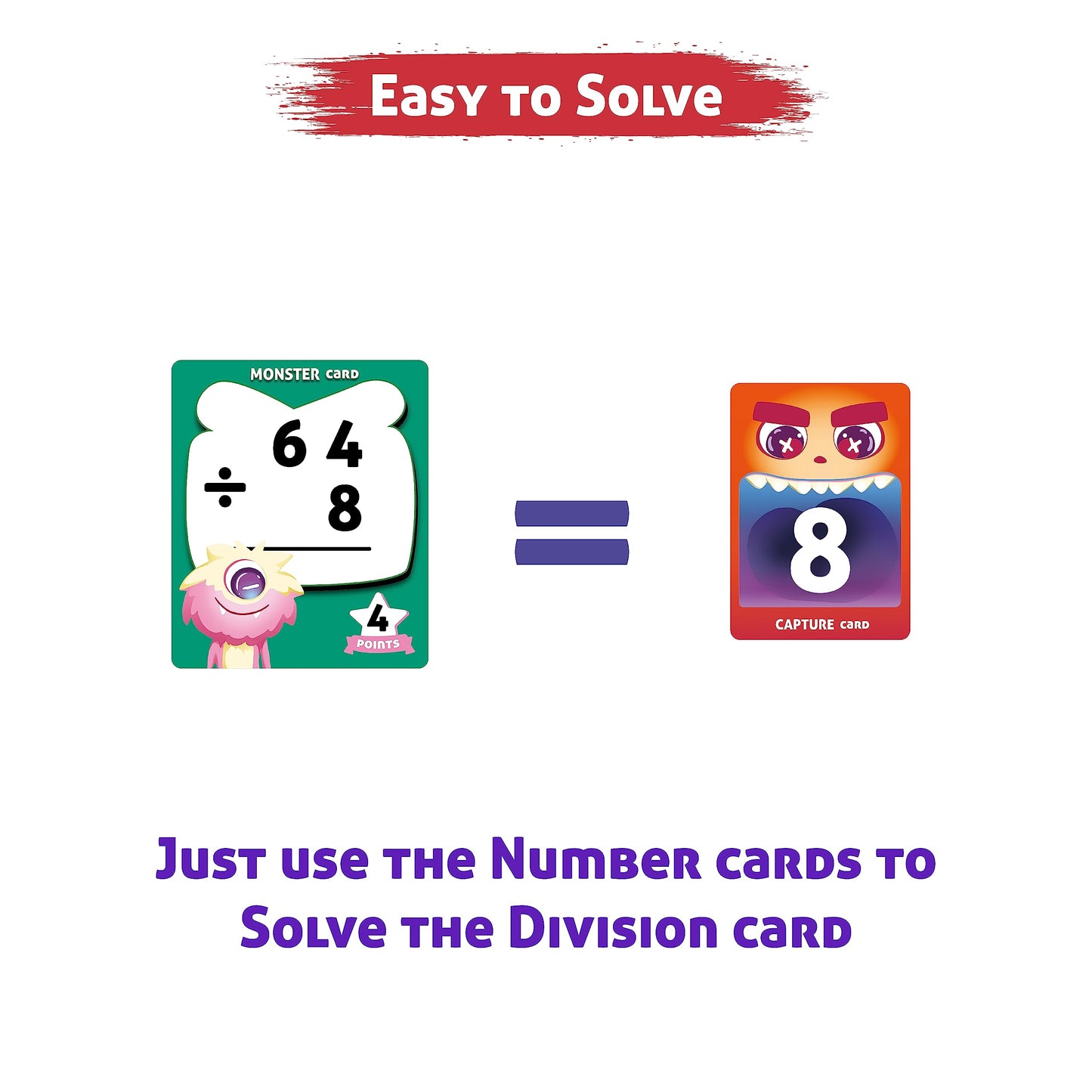 Yuka Champs Upmath Flash Cards for Division, Math Card Games for Kids Ages 6-12, Multi Level Play Homeschool Educational Games, Learn Upto Double Digit Division, 135 Cards, 1-4 Players