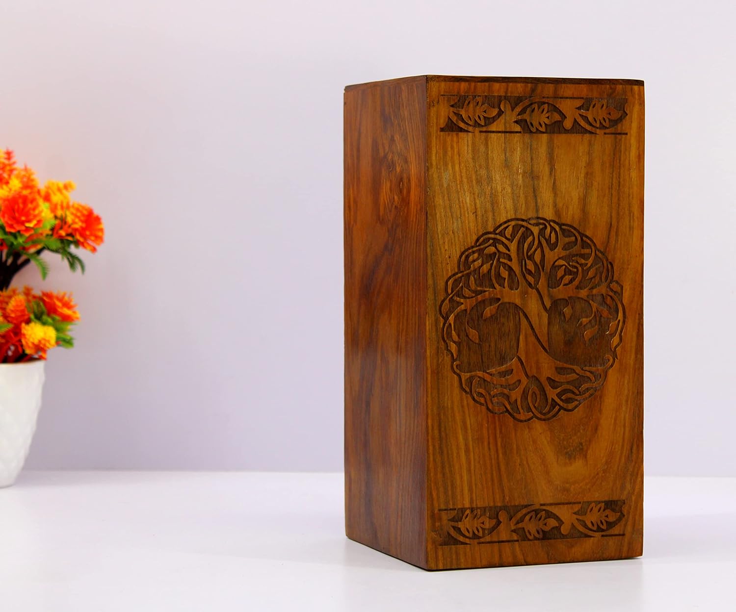 eSplanade Wooden Tree of Life Cremation Urn | (Brown 1, 10 Inches)