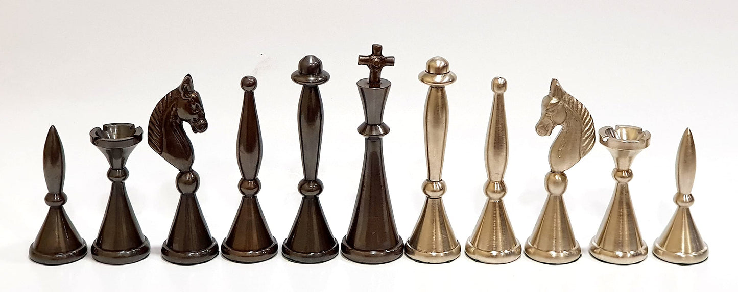 StonKraft Brass Chess Pieces Coins Pawns Chessmen - Copper Metal Chess Pieces (Gold and Black)