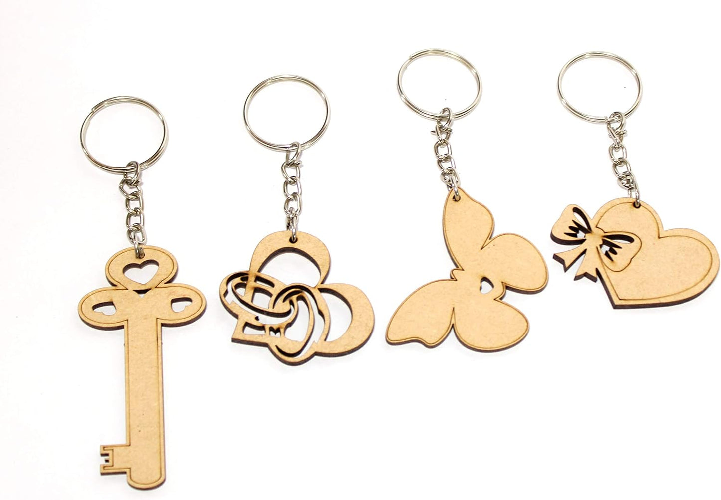 eSplanade DIY MDF Key Chains - Set of 20 | For DIY Activity - Decoupage - Art & Craft Supplies - Do It Yourself