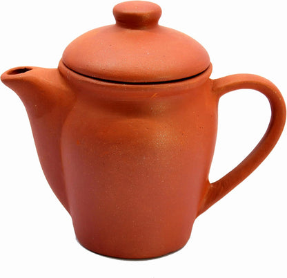 KLEO Terracotta Clay Water Jug Earthenware Pot Kettle - Brick Red - 750 ml - 9.5" Inches (Height)