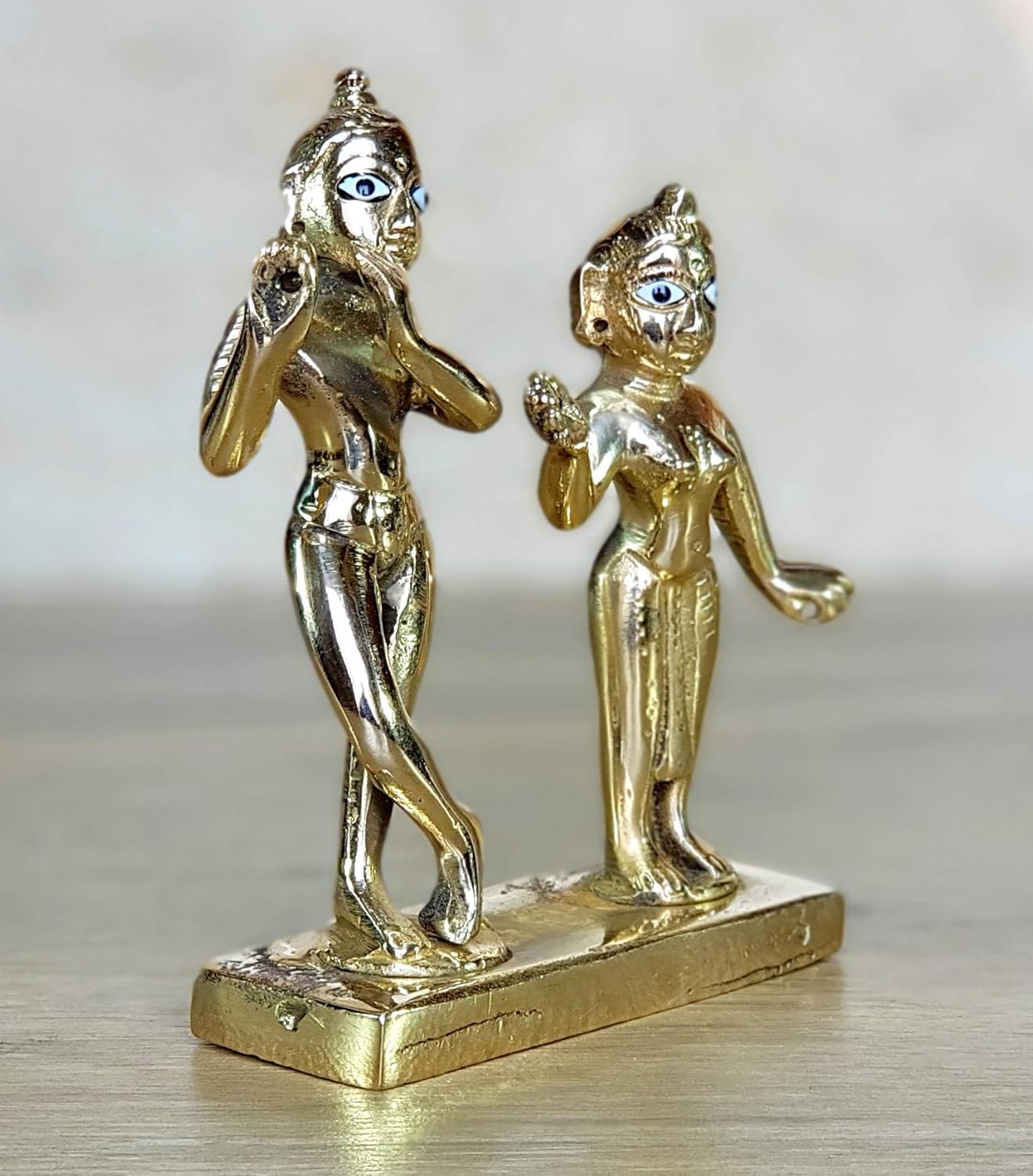 eSplanade - Brass - 4.25" & 5" - Pair of Brass Radha Kishan Krishna Murti Idol Statue Sculpture