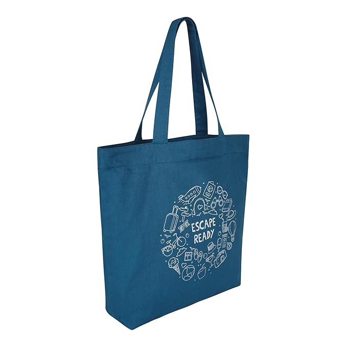 SKAPADORO Canvas Big Zip Printed Handbag Tote,100% Cotton, Inner pocket, Ecofriendly Bag for Women, Travel College Beach Shopping, Easy to Wash Everyday Shoulder Bag - Quirky Desi Graphic Designs