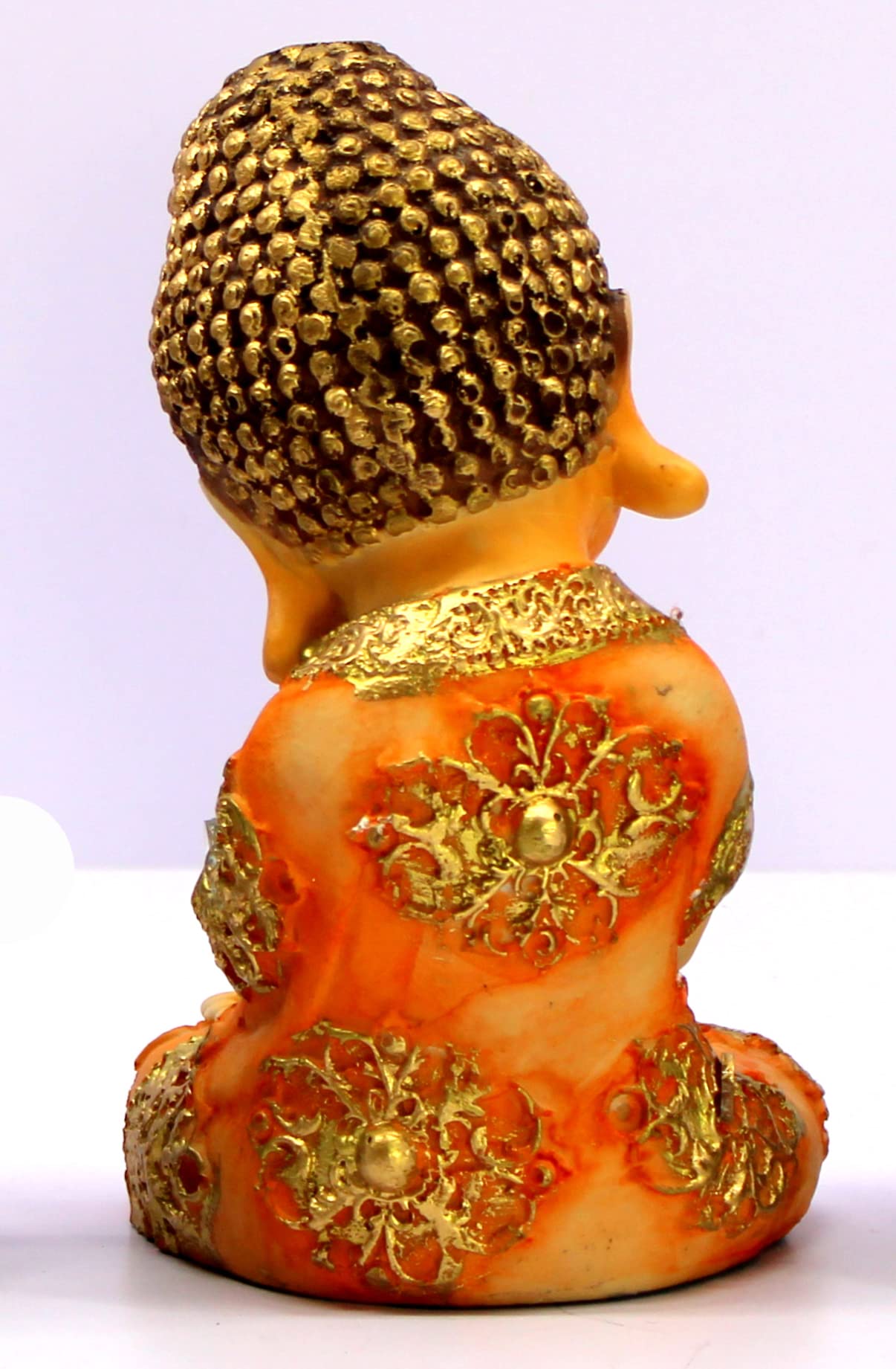 eSplanade Smiling Happy Baby Buddha Monk Statues | Feng Shui Monk Figurine Showpieces - Set of 4 | Home Decor | Resin - 7" Inches - Multi