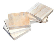 IVEI DIY Thick Wooden Coasters Wood Canvas - Plain Wooden Coasters Shaped Blank Cutouts for Painting, Wooden Sheet Craft, Decoupage, Resin Art Work & Decoration - Set of 6