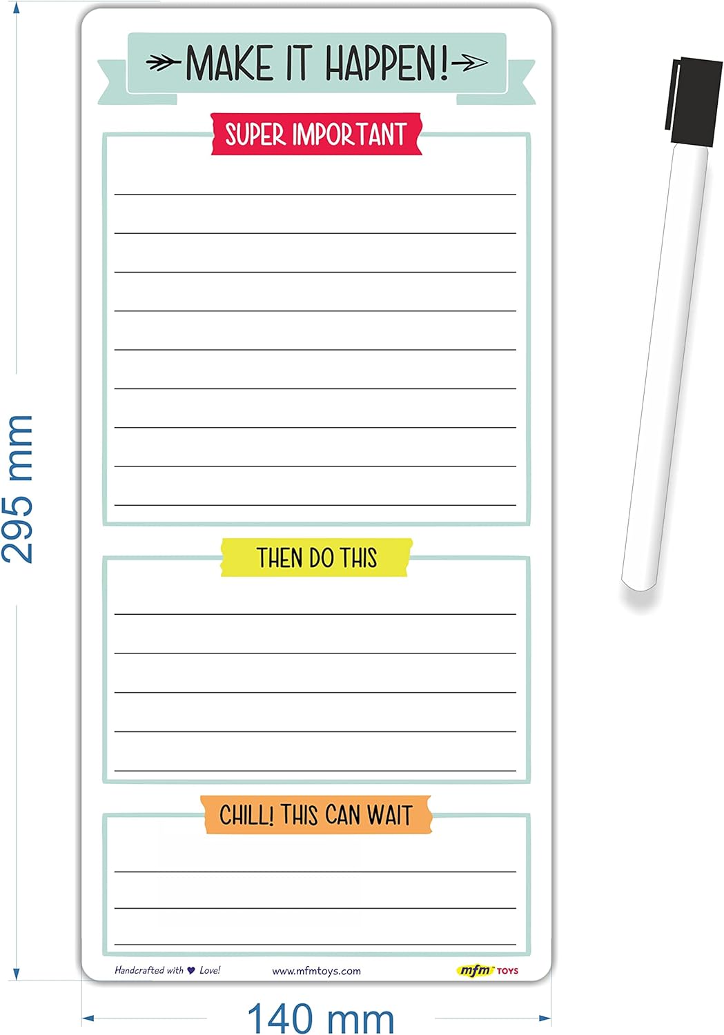 MFM TOYS Make It Happen! Daily Task Manager Fridge Magnet (Includes Sketch Pen)