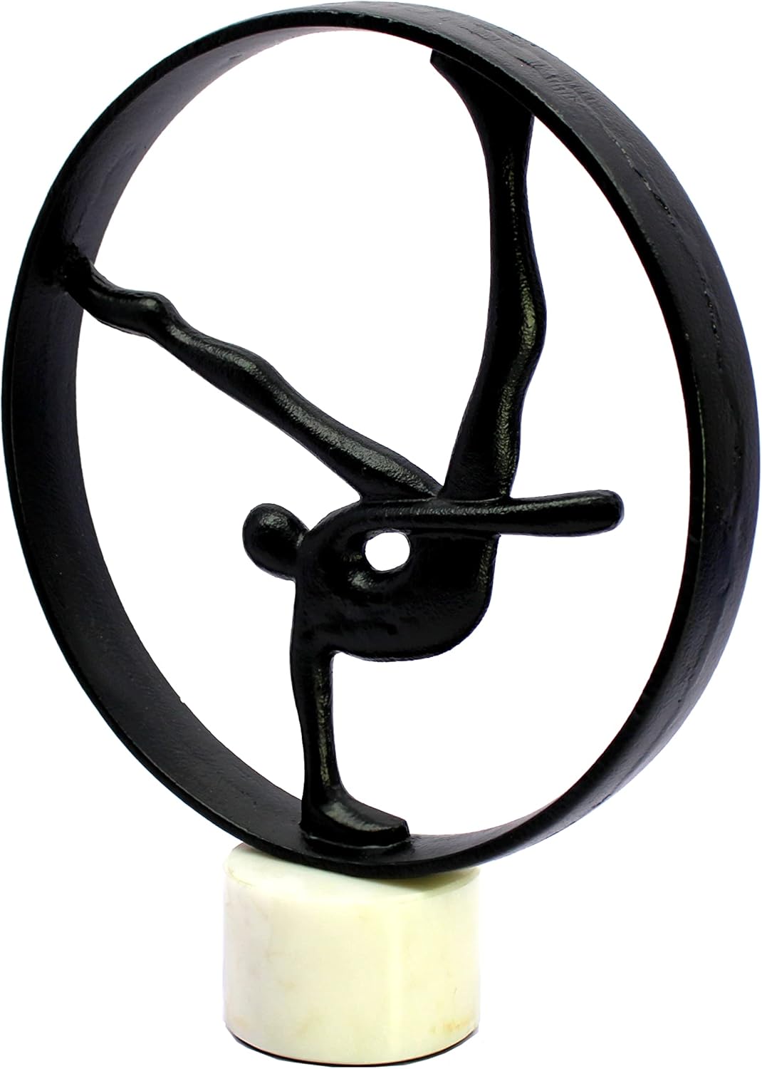 eSplanade Metal Decorative Aerobics Person Showpiece Figurine for Home Decoration - Black - 12" Inches