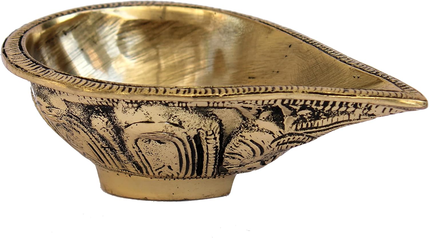 Brass Oil Lamps | Shankh Chakra Narayan Oil Lamp Diya Deepam Kuthu Vilakku -3.5 & 4" Inches