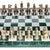 StonKraft Collectible Black Marble and Malachite Chess Board Set + Wooden Brass Combo Chess Pieces - Decorative Stone Chess - Home Decor