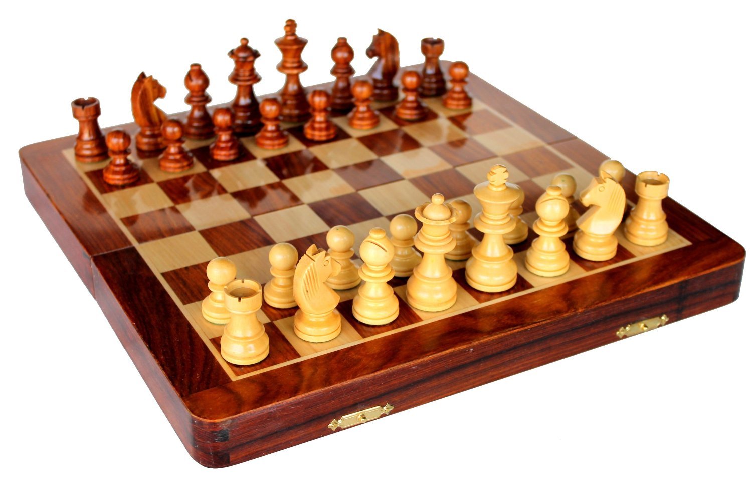 StonKraft Wooden Chess Board Without Pieces for Professional Chess Players - Appropriate Wooden & Brass Chess Pieces Chessmen Available Separately by Brand (14", 16",21"- Acacia Wood)