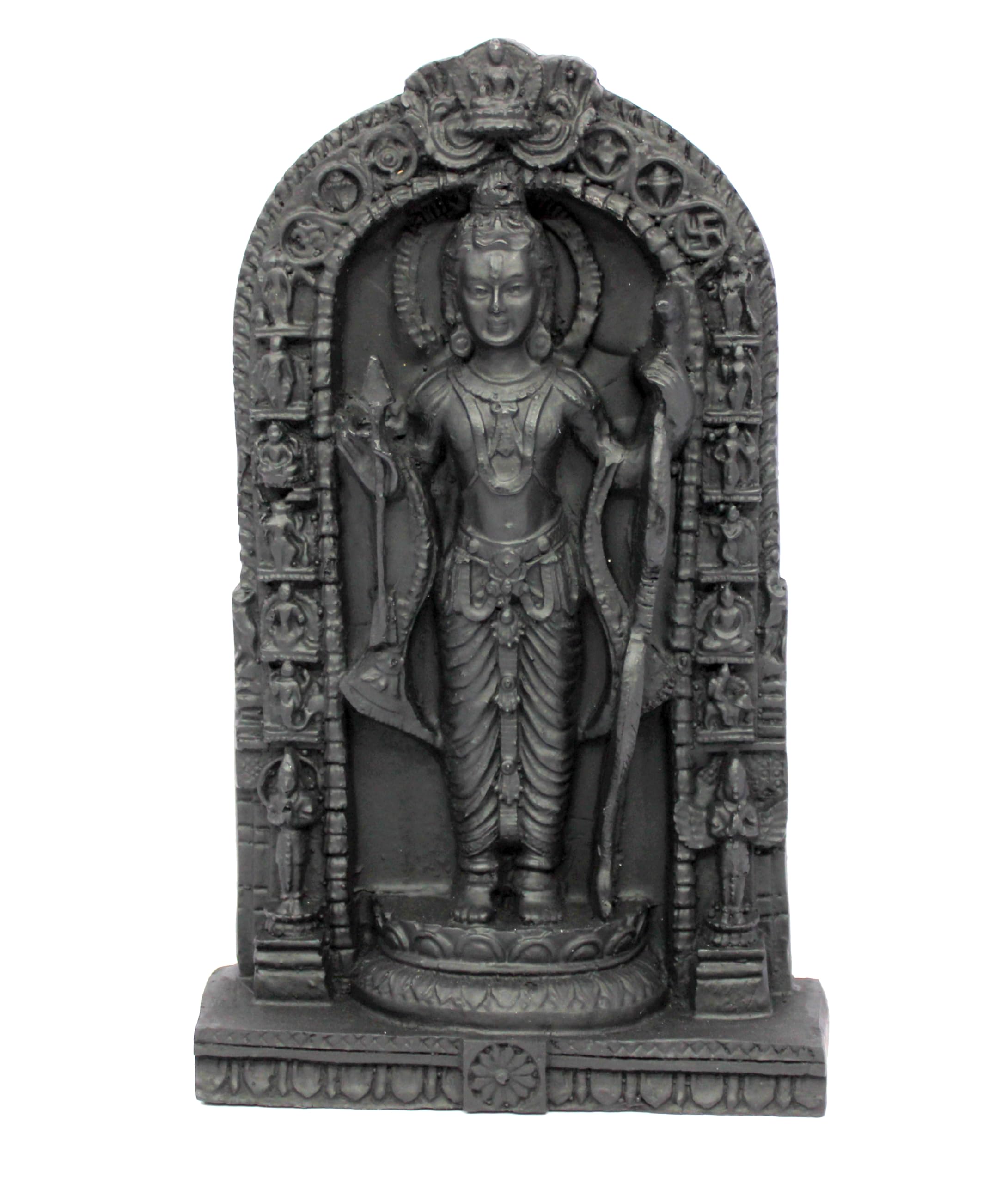 ESPLANADE Resin Ram Lalla Shri Ram Murti Idol Ayodhya Temple Statue Sculpture Decorative Idols (8.5 Inch Height) (Black)