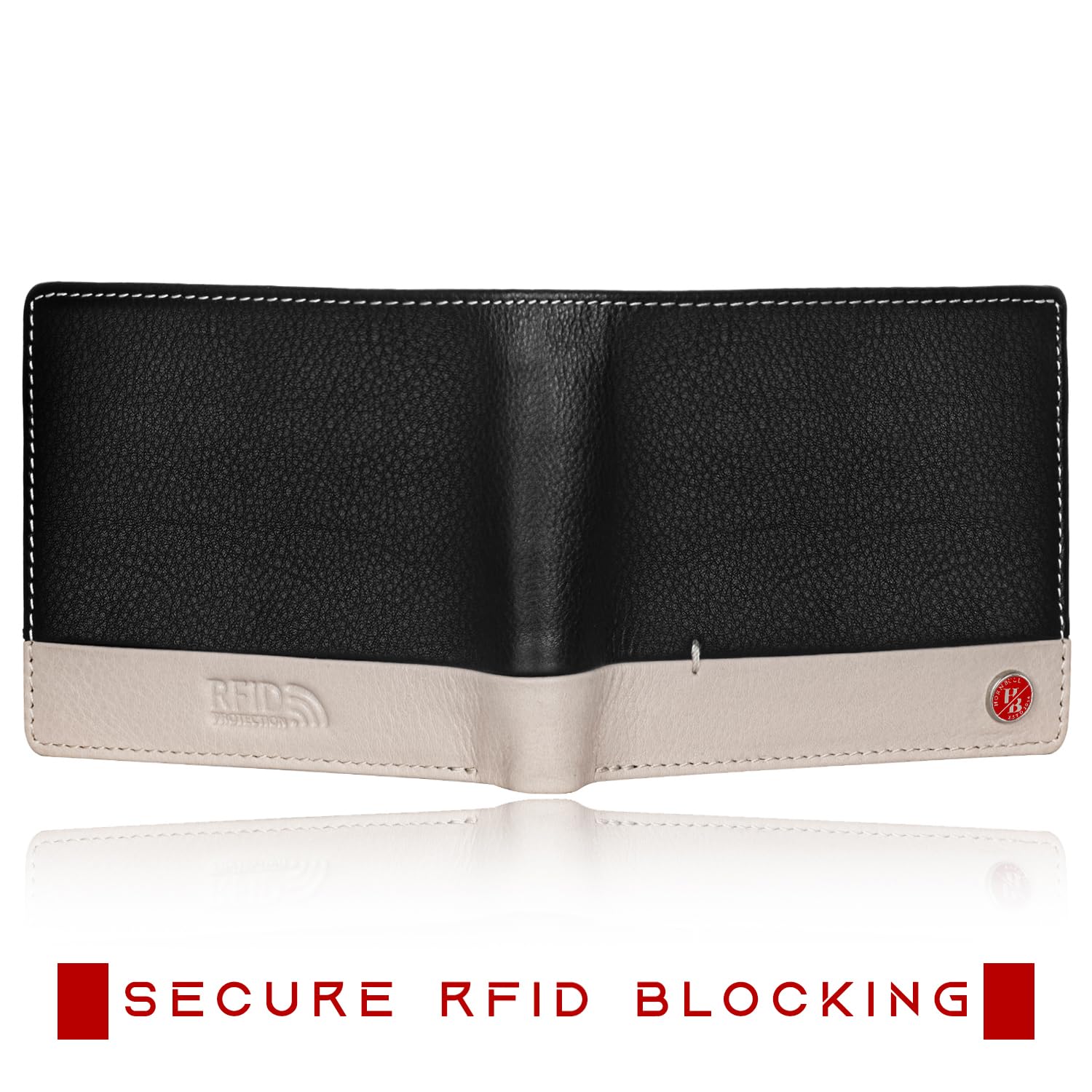 HORNBULL Jackson Leather Wallet for Men | Genuine Leather Wallet with RFID Blocking | Wallets for Boys | Mens Gift Wallet Black Nappa