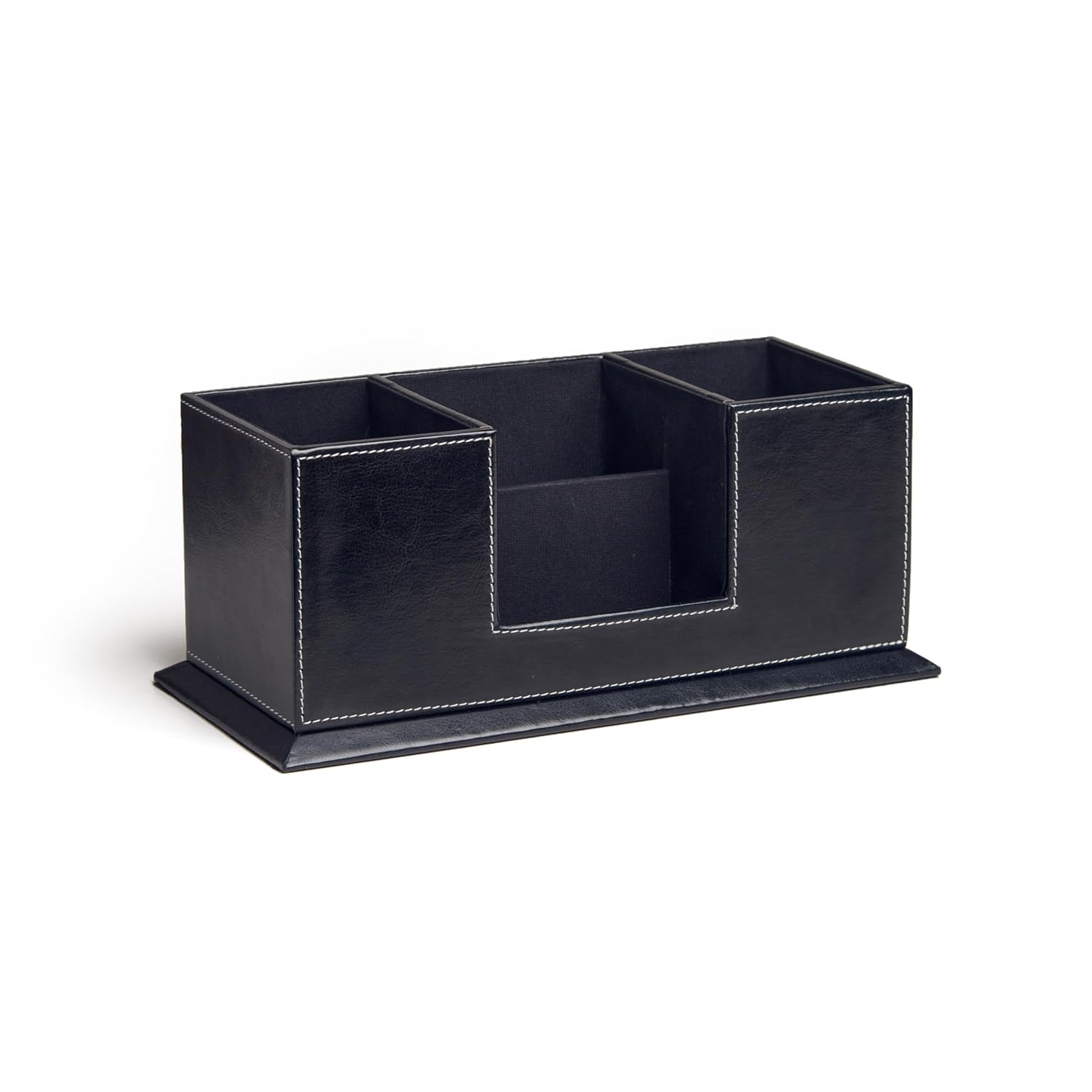 IVEI Faux Leather Pen Stand for Table, Multiple Compartments Desk Organiser Office Table, Slot for Business Cards, Premium Pen Holder, Elegant Office Desk Decorative Items, Stylish Gifts for Men