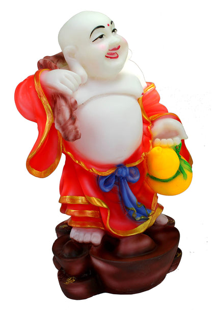 eSplanade Laughing Buddha Statue for Money, Wealth & Good Luck | Resin Home Decor Item for Living Room, Office Table Desk, Shelf | Feng Shui Showpiece, Idol & Figurine | House Warming Gift, 6.5"