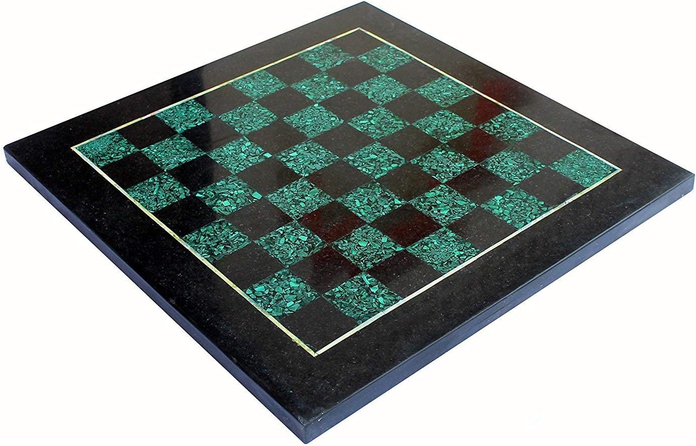 StonKraft - Collectible Black Natural Granite Stone & White Marble Chess Board without Pieces - Appropriate Wooden & Brass Chess Pieces Chessmen available separately by Brand- 12", 15",20" Inches