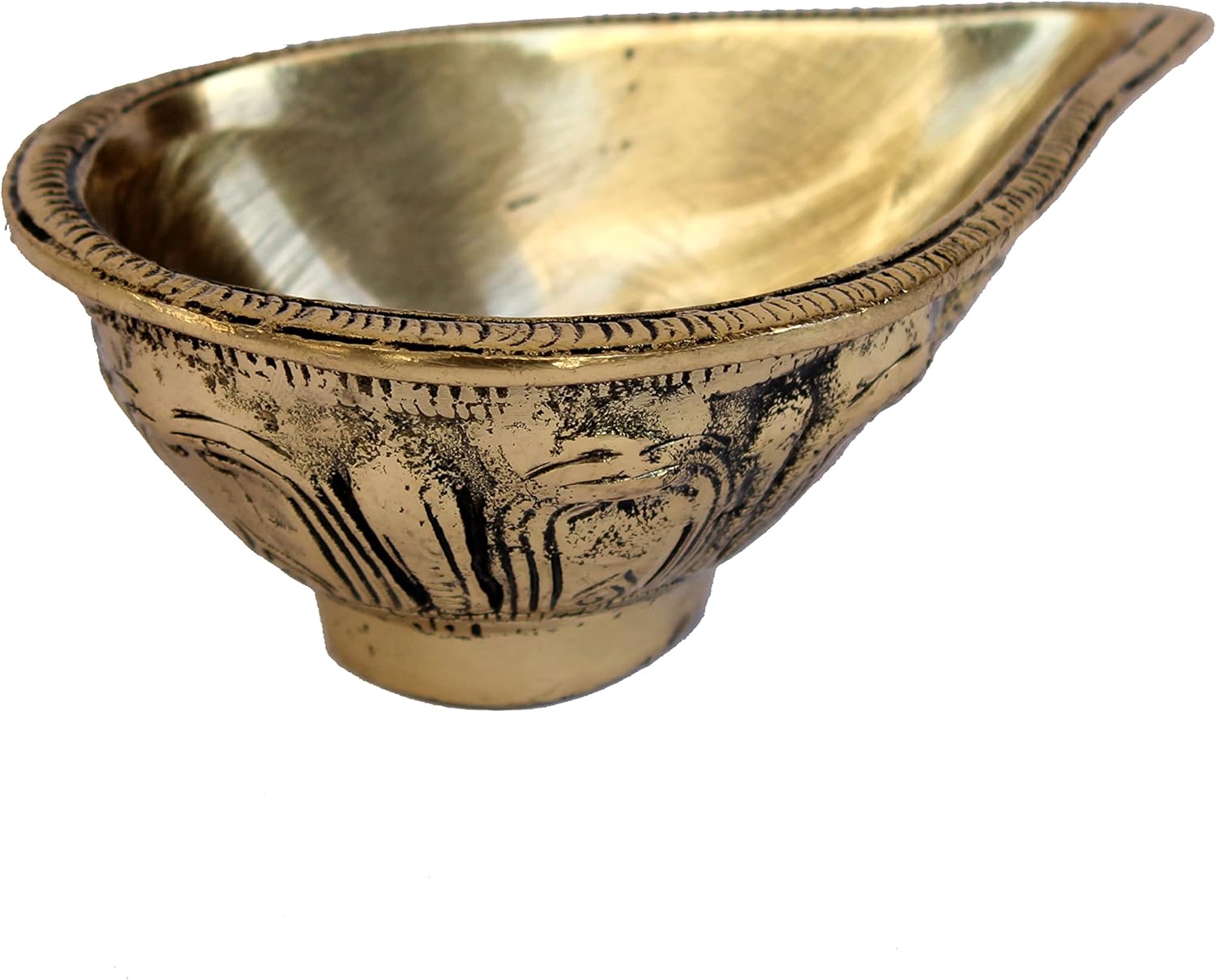 Brass Oil Lamps | Shankh Chakra Narayan Oil Lamp Diya Deepam Kuthu Vilakku -3.5 & 4" Inches