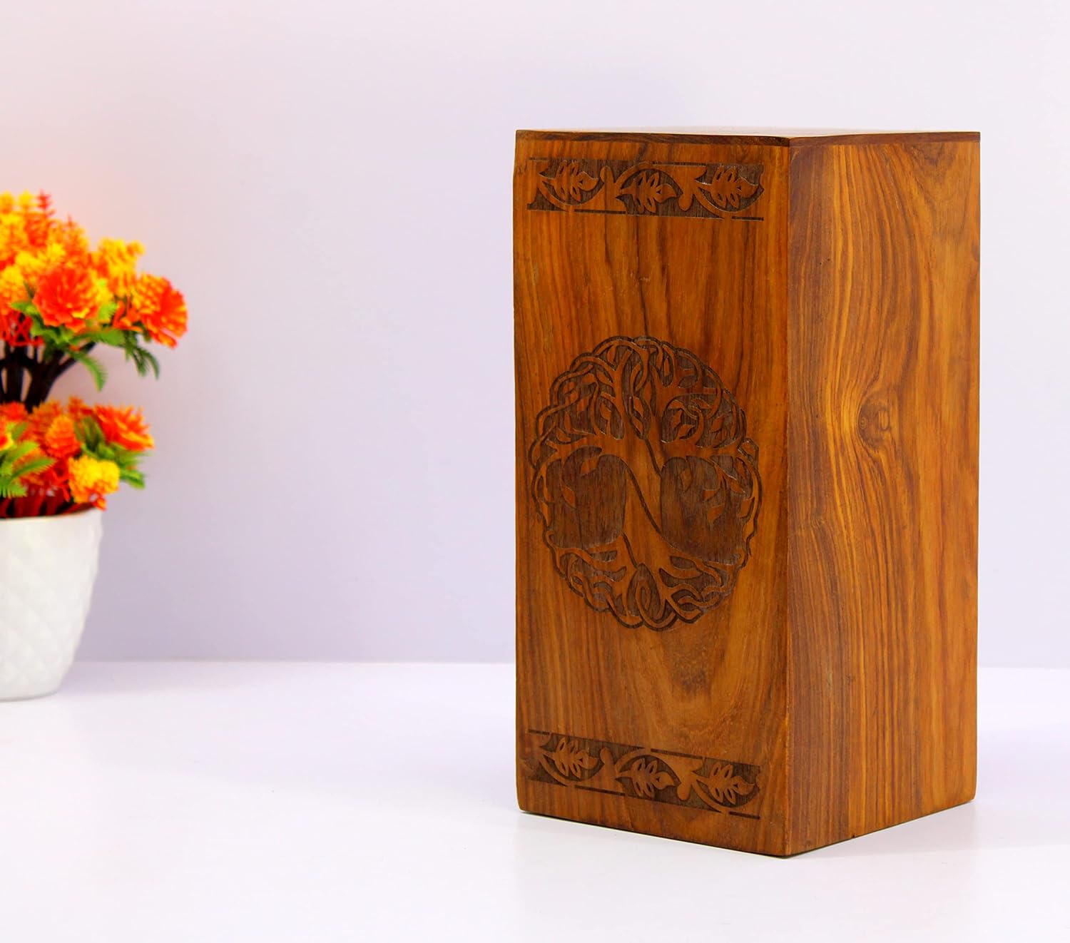 eSplanade Wooden Tree of Life Cremation Urn | (Brown 1, 10 Inches)