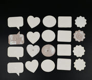 IVEI DIY MDF Wooden Unfinished Fridge Magnets with Primer - Plain Fridge Magnet Cutouts for Home - Mix Shaped Magnets for Painting Craft, Decoupage, Resin Art Work & Decoration - Set of 20