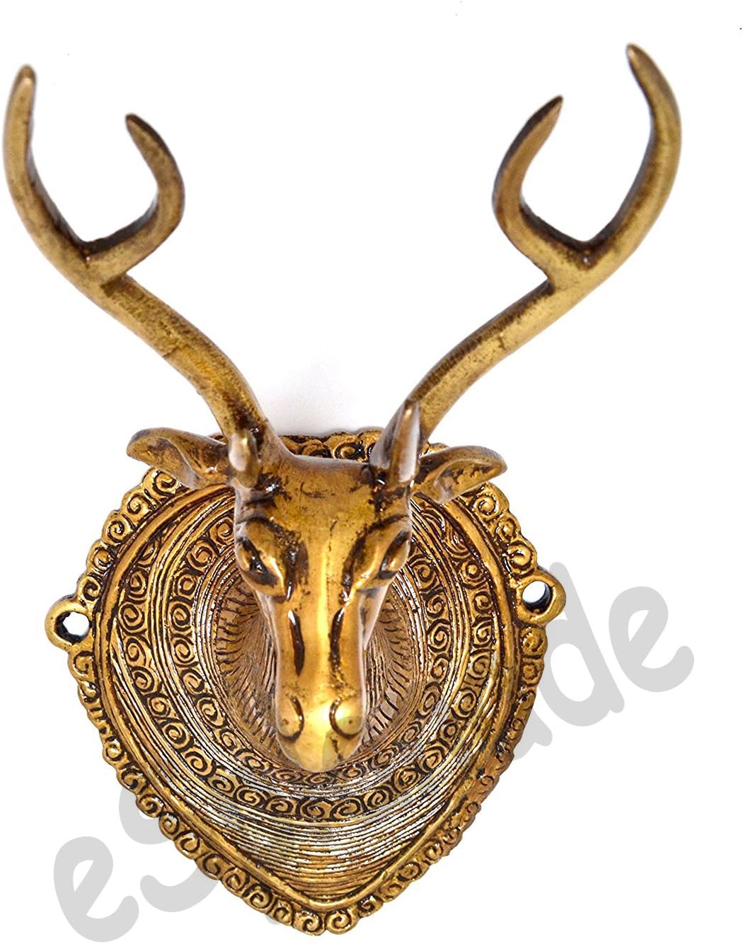 eSplanade - Vintage Deer Head Brass Wall Hanging | Door Decor | Home Decor