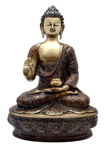 eSplanade Brass Buddha - Meditating Buddha - Showpiece | Home Decor | Brass Metal idol Statue Figurine Murti (Buddha Resting Big)