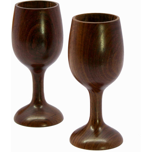 KLEO Wooden Wine Glass Goblet Champagne Flutes Coupes Glasses - Set of 2-250 ml - Wood - 6.9