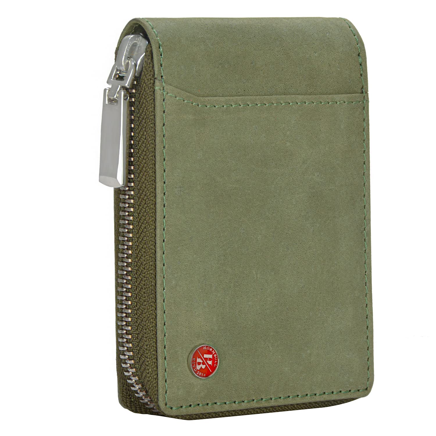 HORNBULL Steve Green RFID Blocking Leather Wallet for Men | Vertical Credit Debit Card Holder