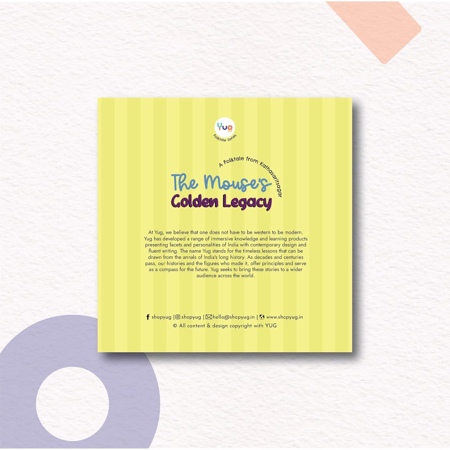 Yug Folk Books: The MouseÕs Golden Legacy - No one can change your destiny if you work hard enough! Includes Engaging Activity for Kids. Ages 3 - 8 years. Perfect for Gifts too.