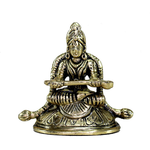 eSplanade Brass Annapurna Devi Idol Statue of Hindu Goddess Annapurni Maa Goddess of Food | Pooja Idols | Home Decor - 2.75