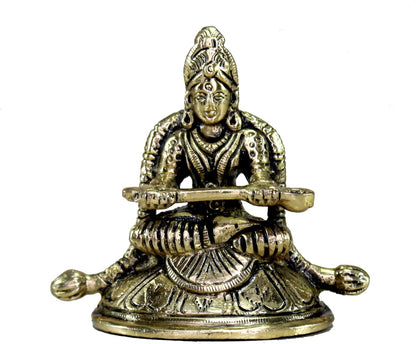 eSplanade Brass Annapurna Devi Idol Statue of Hindu Goddess Annapurni Maa Goddess of Food | Pooja Idols | Home Decor - 2.75" Inches